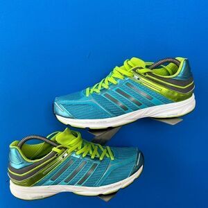 Adidas Women's Adiprene Adizero Mana 6 W Running Shoes Blue Lime White Size 9